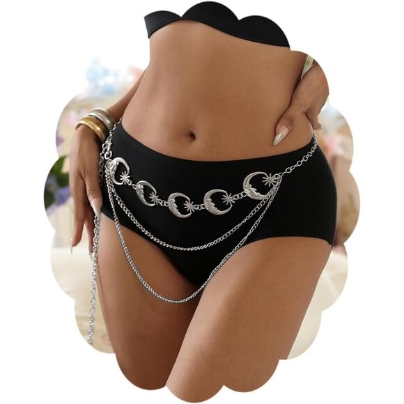 ✨luyawang Belly Waist Chain Bikini Women Silver Suitable for a Variety Jewelry - Picture 1 of 7